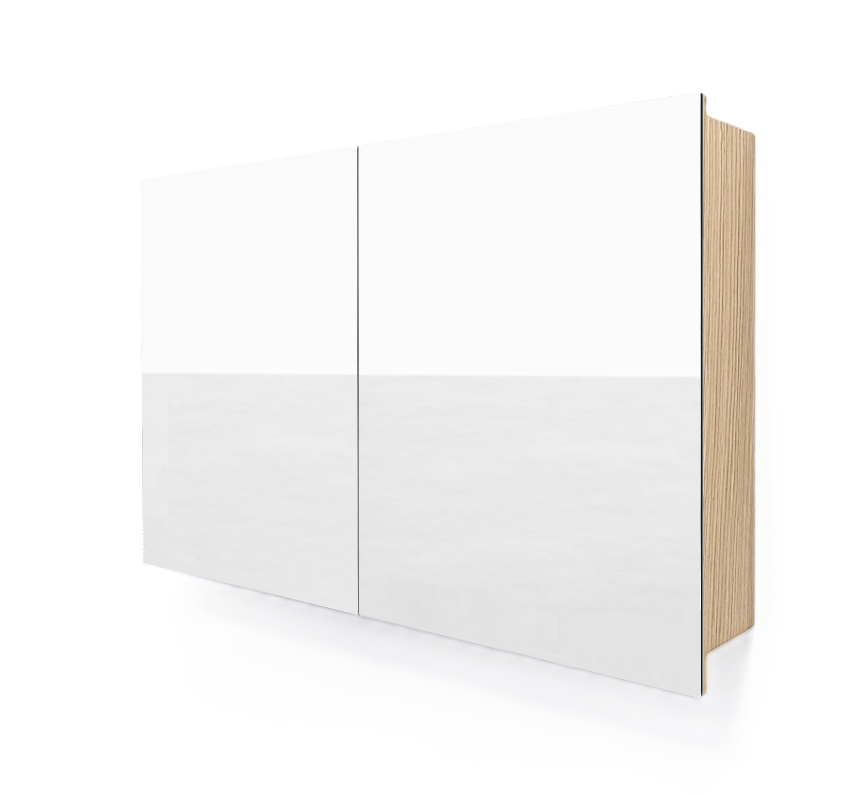 Szafka łazienkowa z lustrem 100 cm modułowa - dąb sonoma