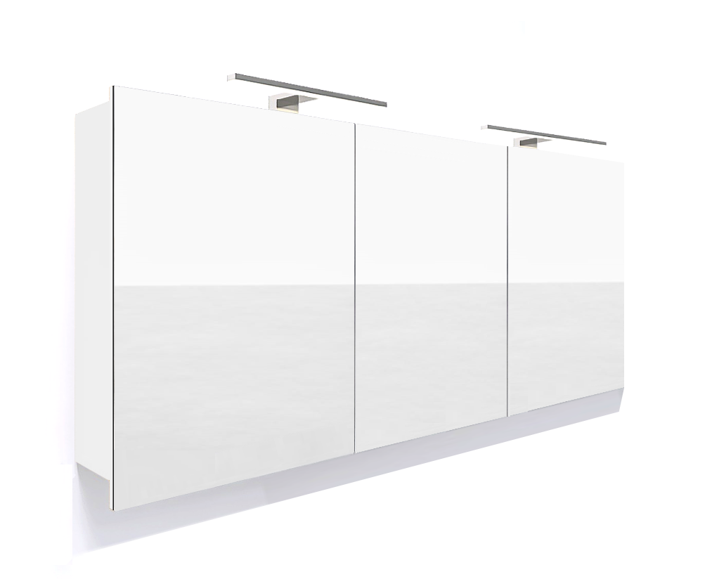 Szafka łazienkowa z lustrem i oświetleniem LED 150 cm biały mat
