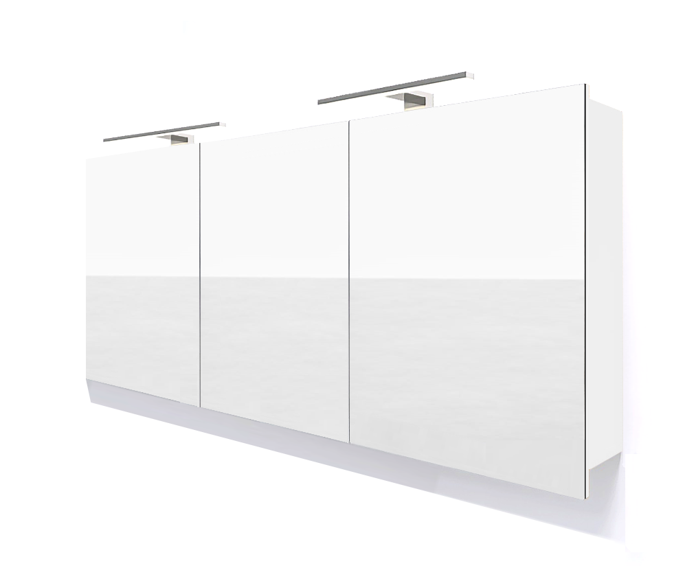 Szafka łazienkowa z lustrem i oświetleniem LED 150 cm biały mat