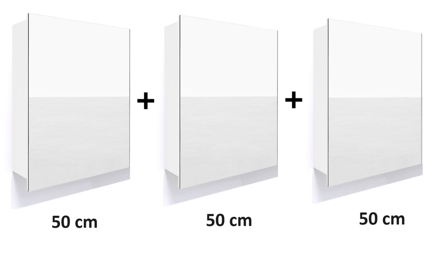 Szafka łazienkowa z lustrem i oświetleniem LED 150 cm biały mat