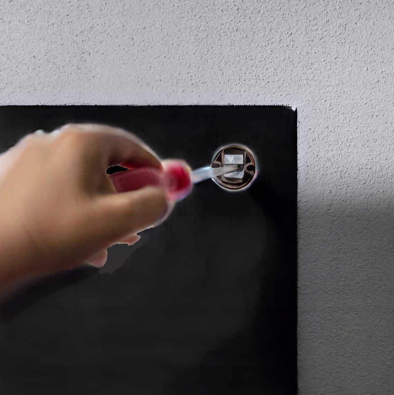 Czarne lustro łazienkowe z półkami i oświetleniem LED - lewe