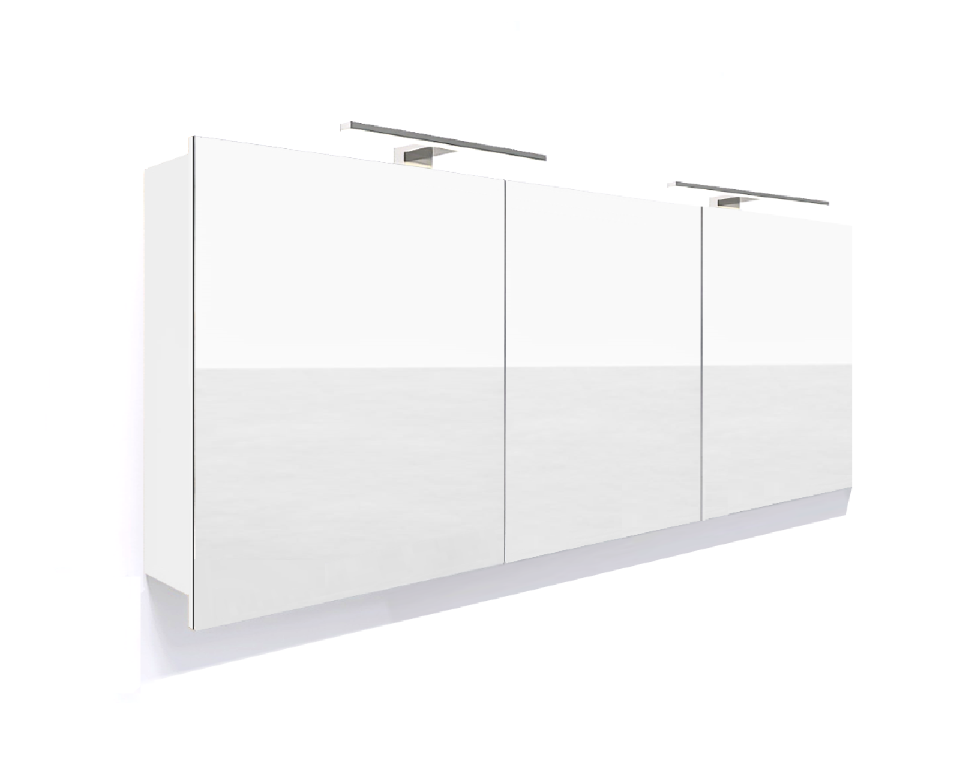 Szafka łazienkowa z lustrem i oświetleniem LED 150 cm biały mat