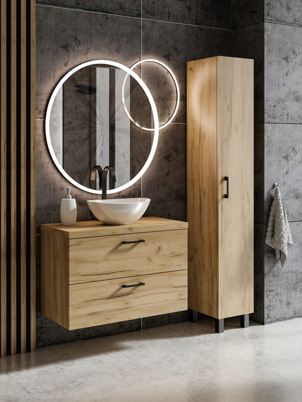 Słupek łazienkowy stojący 170 cm dąb craft złoty