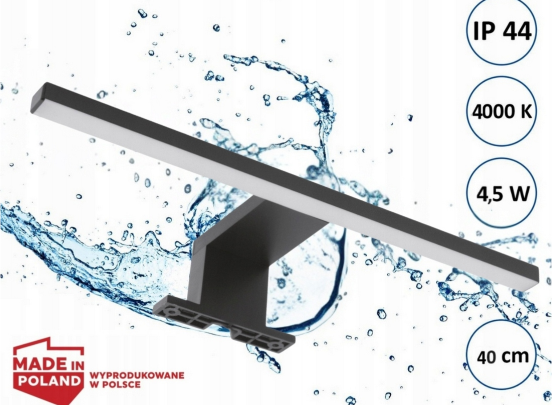 Szafka łazienkowa z lustrem, półkami i oświetleniem LED 80x50 cm - czarna matowa
