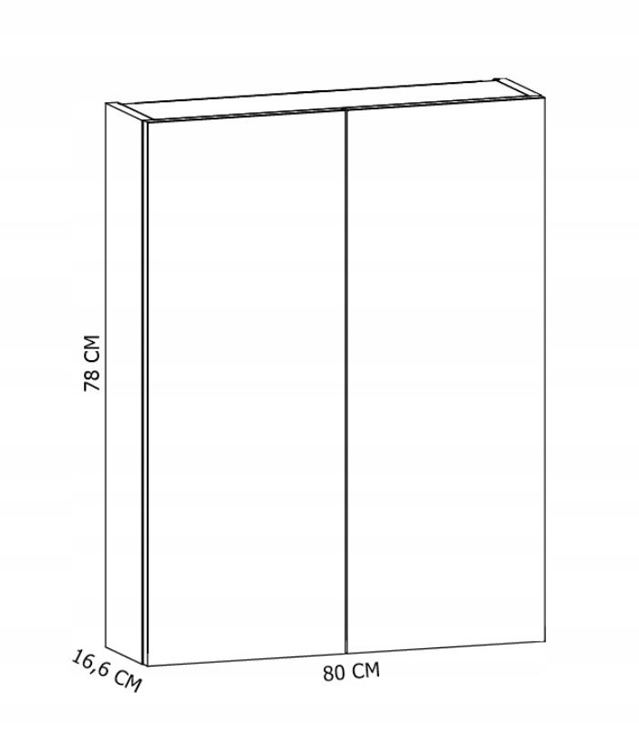 Biała szafka łazienkowa wisząca 80 cm nad toaletę dwudrzwiowa