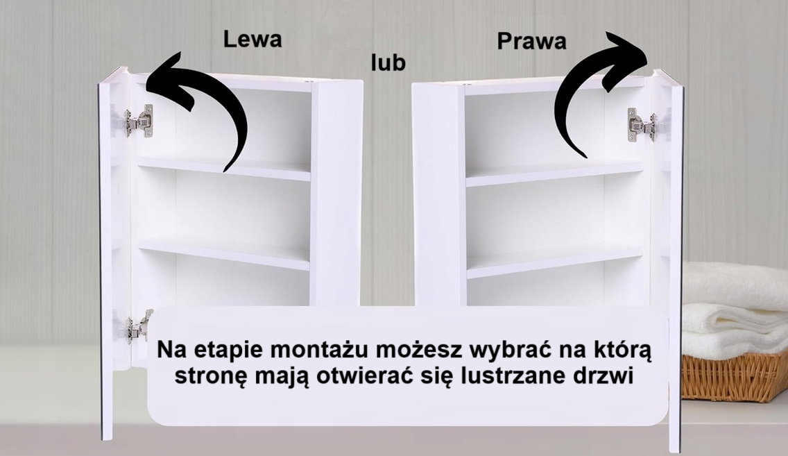 Szafka łazienkowa z lustrem biały mat.