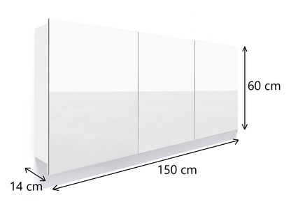 Szafka łazienkowa z lustrem 150 cm biały mat