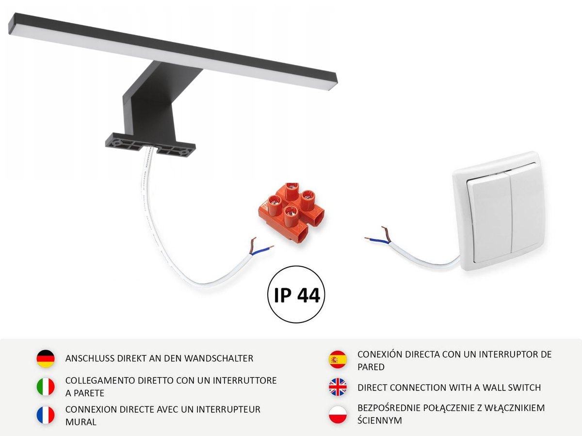SZAFKA ŁAZIENKOWA Z LUSTREM I LED 80/50 CM SZAFKA LUSTRZANA DĄB CRAFT ZŁOTY