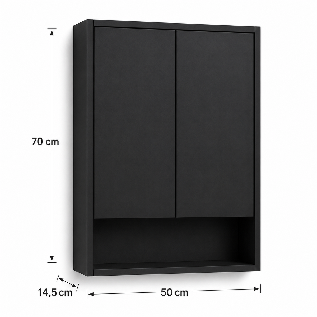 Szafka nad toaletę z półką BETTER HOME 50 x 70 cm Szafka nad Geberit czarna