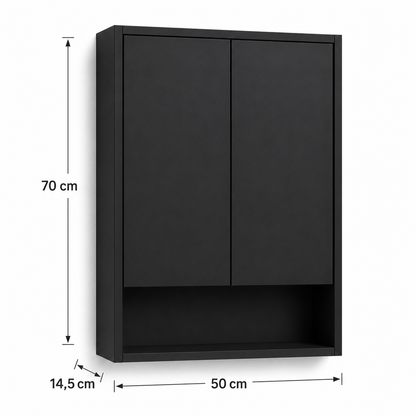 Szafka nad toaletę z półką BETTER HOME 50 x 70 cm Szafka nad Geberit czarna
