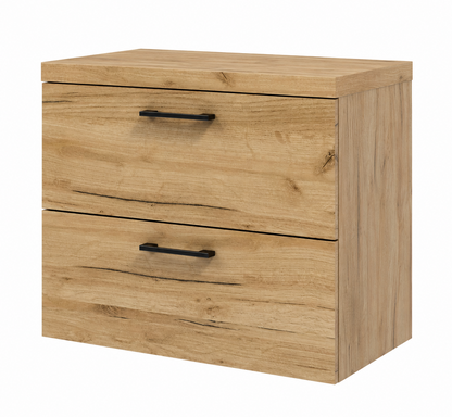 Szafka łazienkowa pod umywalkę podwieszana 50 - dąb craft złoty
