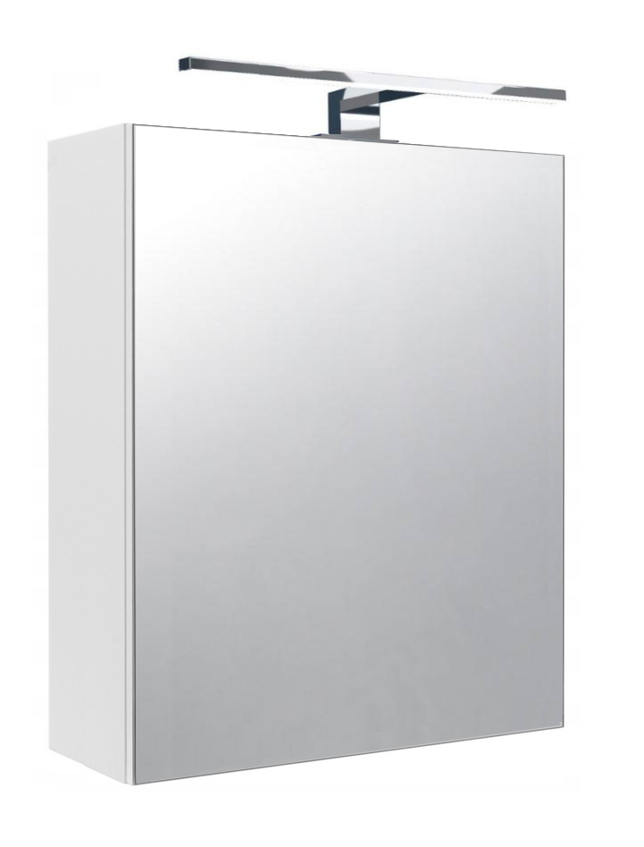 Szafka łazienkowa z lustrem Better Home, 50 x 60 x 18,7 cm, Oświetlenie LED, Biała