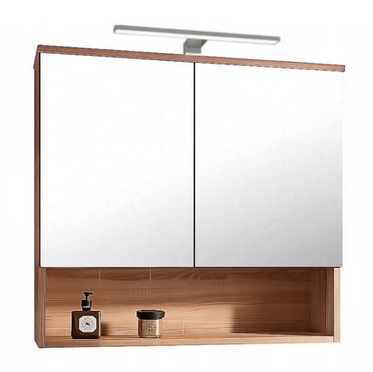 Szafka łazienkowa z lustrem i oświetleniem LED Szafka lustrzana dąb sonoma