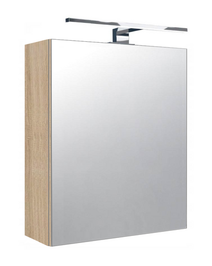 Szafka łazienkowa z lustrem Better Home, 50 x 60 x 18,7 cm, Oświetlenie LED, Dąb sonoma