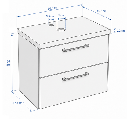 Szafka łazienkowa wisząca BETTER HOME 60 cm biały mat