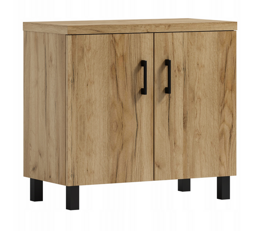 Szafka łazienkowa pod umywalkę stojąca 80 cm - dąb craft złoty
