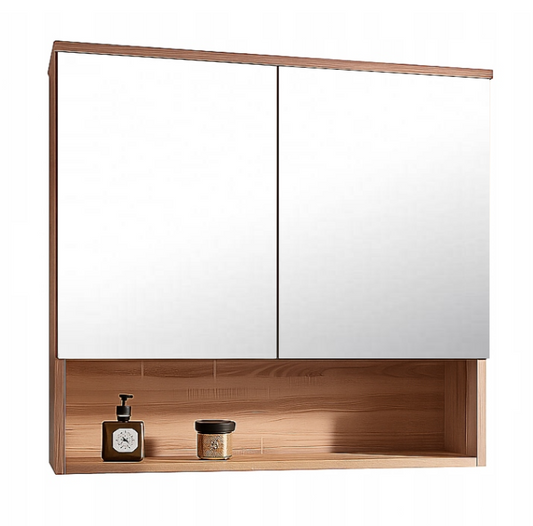 Szafka łazienkowa z lustrem 80 cm Szafka lustrzana do łazienki dąb sonoma