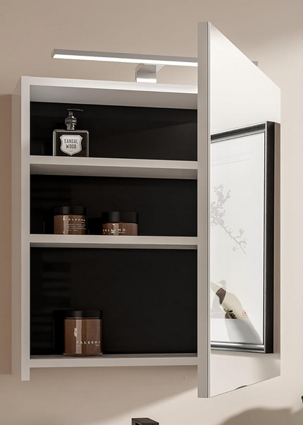 Szafka łazienkowa z lustrem Better Home, 50 x 60 x 18,7 cm, Oświetlenie LED, Biała