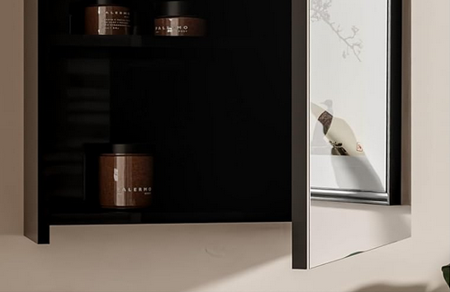 Szafka łazienkowa z lustrem Better Home, 50 x 60 x 18,7 cm, Czarna