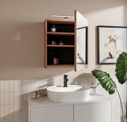 Szafka łazienkowa z lustrem Better Home, 50 x 60 x 18,7 cm, Oświetlenie LED, Dąb sonoma