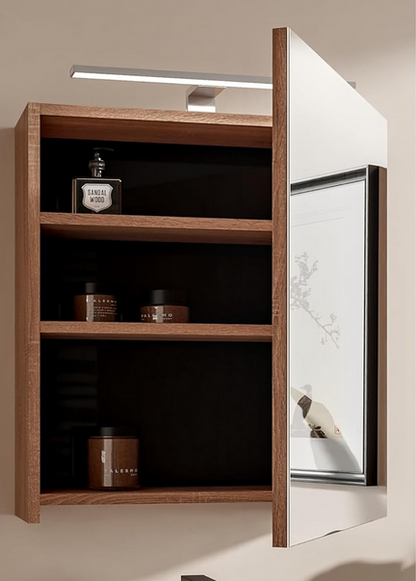 Szafka łazienkowa z lustrem Better Home, 50 x 60 x 18,7 cm, Oświetlenie LED, Dąb sonoma