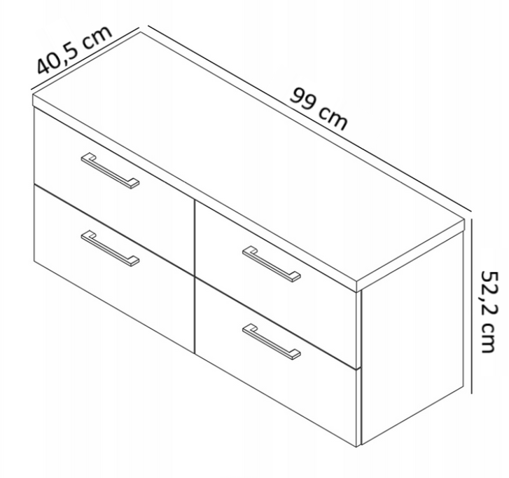 Szafka łazienkowa pod umywalkę Better Home wisząca 100 cm podwójna