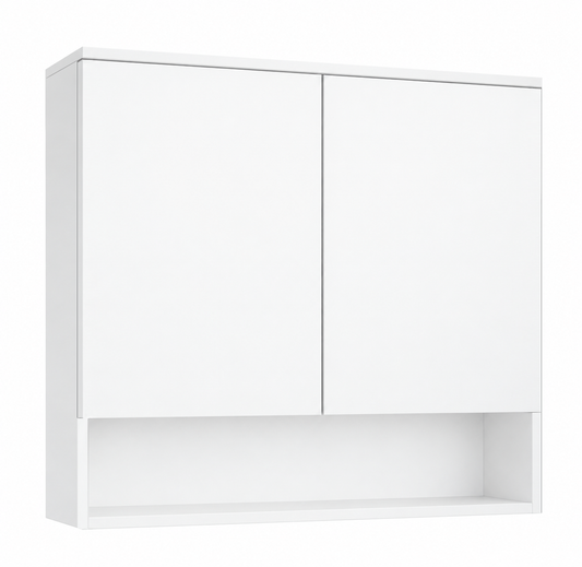 Szafka Łazienkowa Wisząca Biała matowa Półka Słupek Łazienkowy 80x70 cm