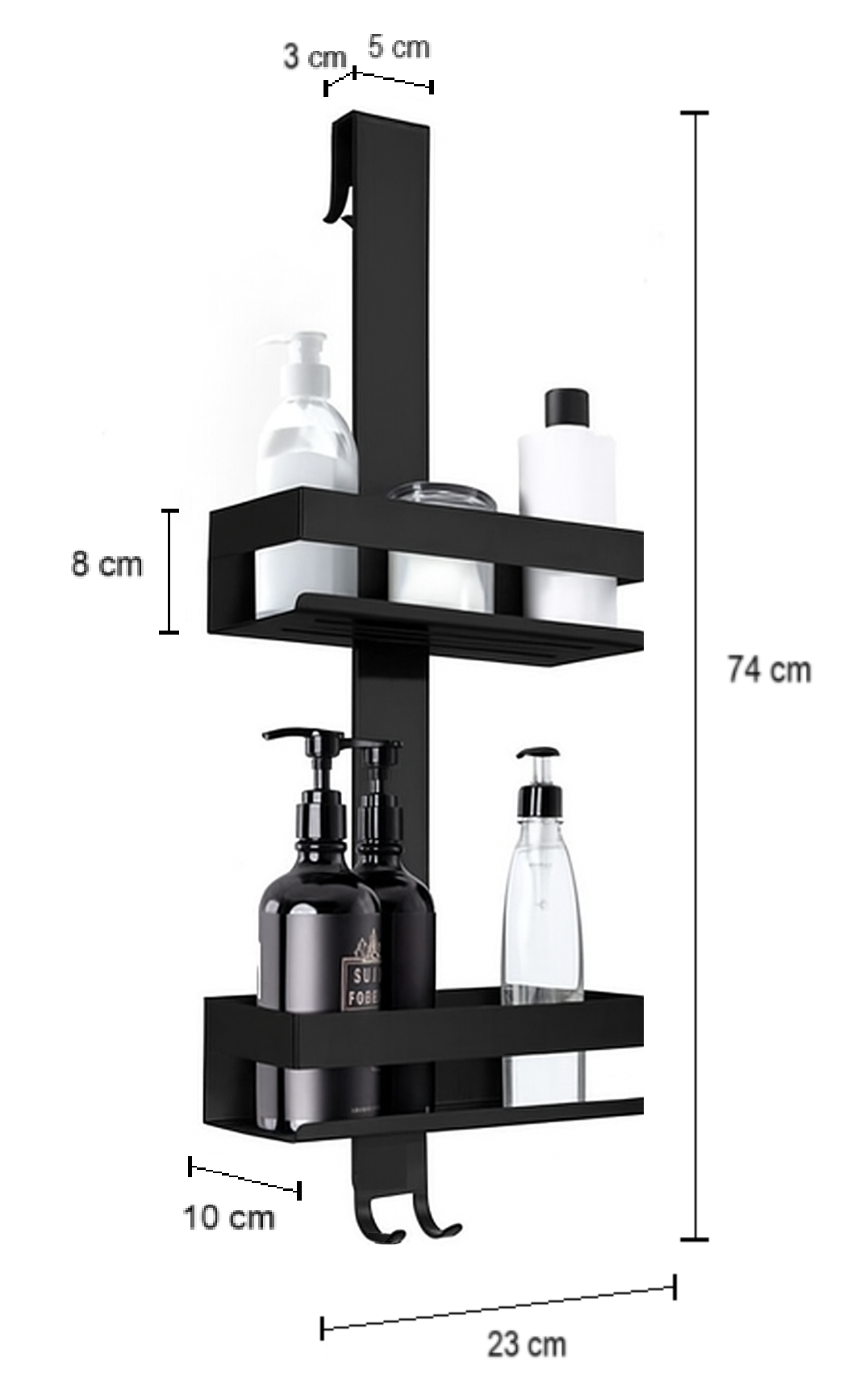 Organizer prysznicowy wiszący 2 półki Better Home Półka  prysznicowa PREMIUM