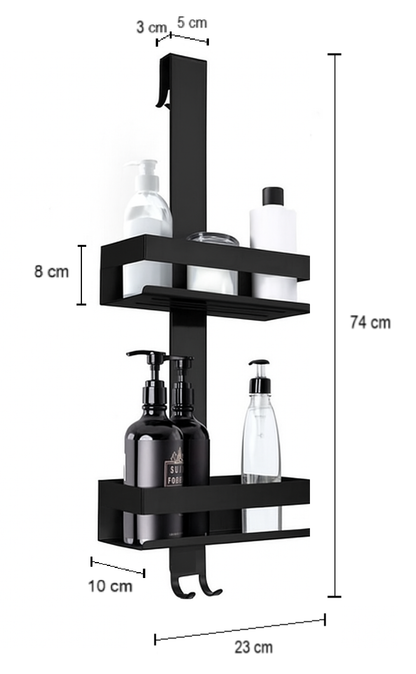 Organizer prysznicowy wiszący 2 półki Better Home Półka  prysznicowa PREMIUM